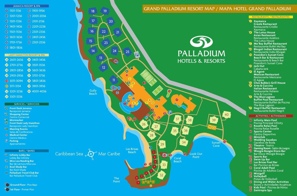 地図グランドパラジウムのジャマイカのリゾート