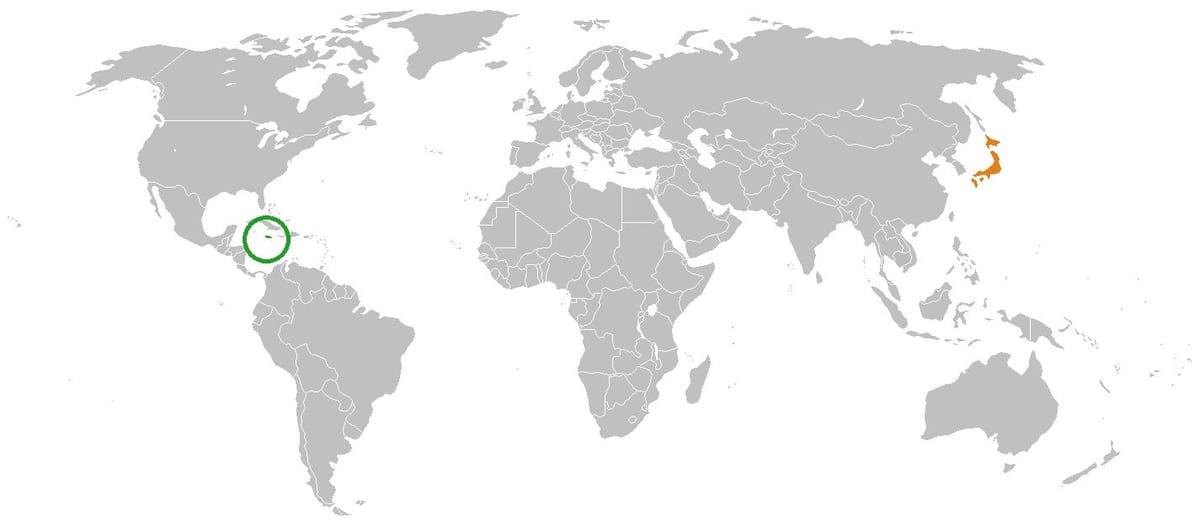 ジャマイカは、世界地図