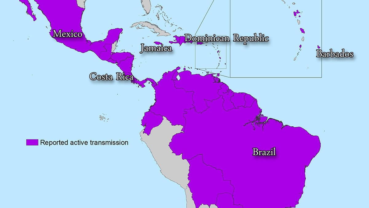 地図のジャマイカzika