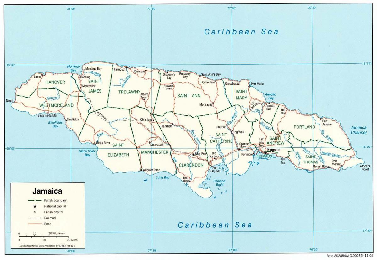 ジャマイカの地図