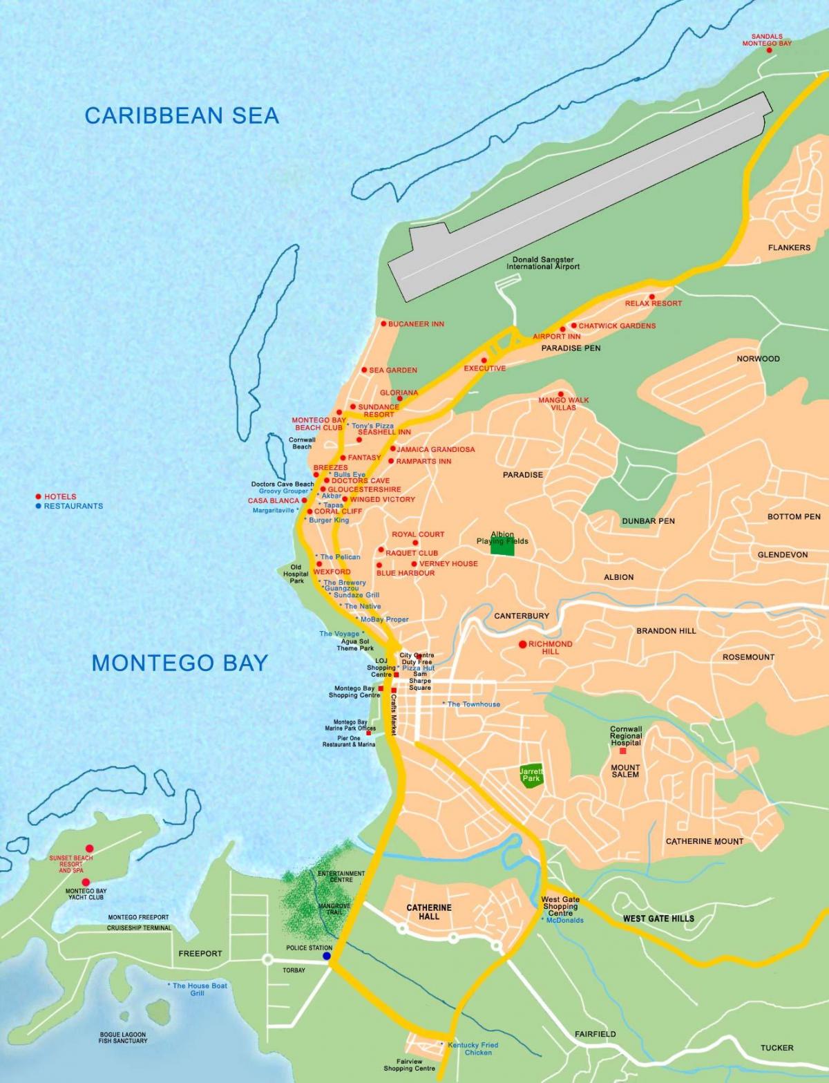 モンテゴベイジャマイカの地図