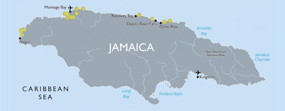 地図のジャマイカの空港