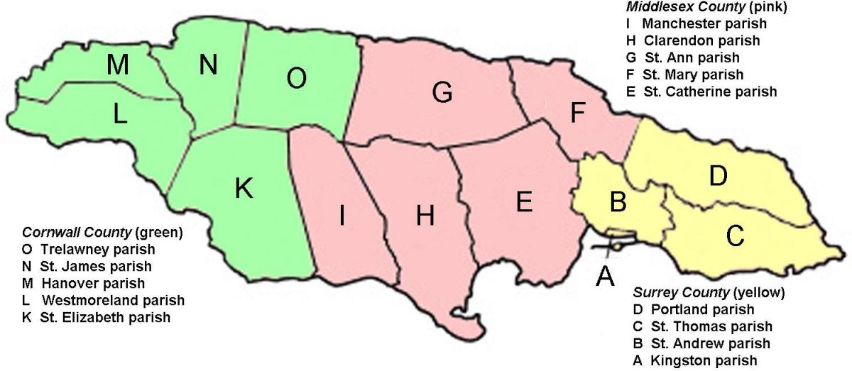 地図のジャマイカ国