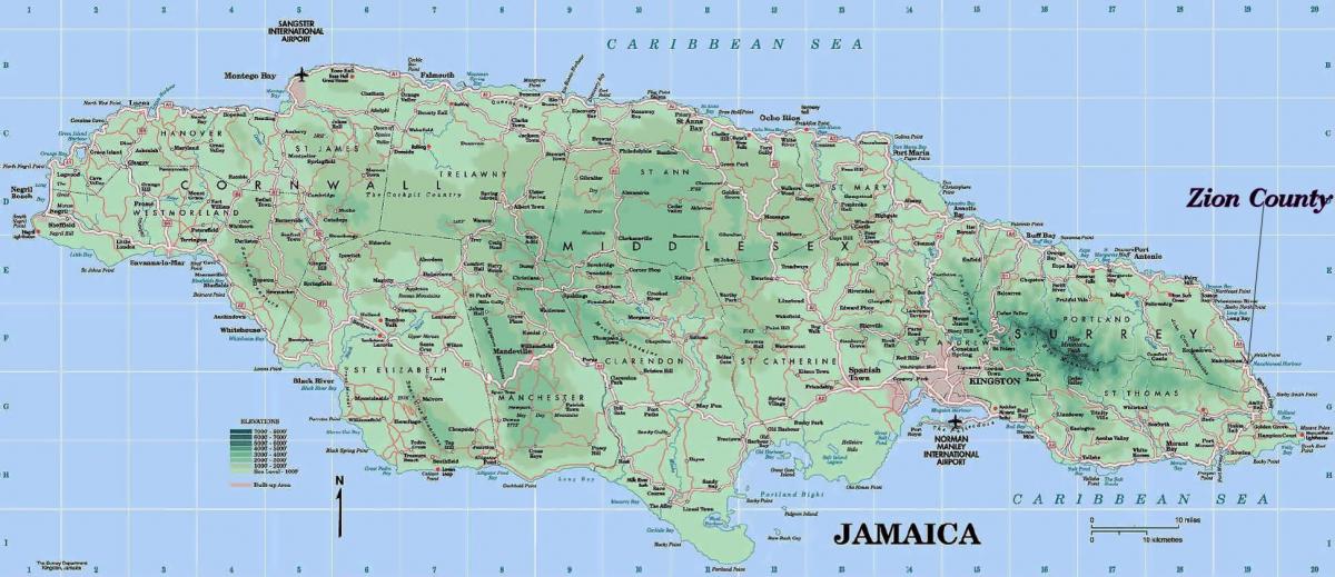 地図の詳細ジャマイカ