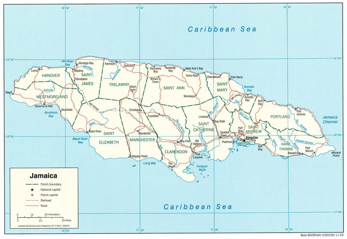 ジャマイカのストリートマップ