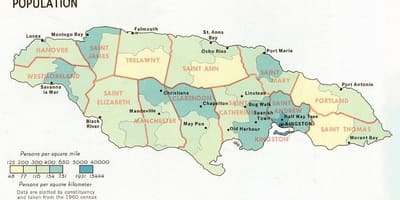 人口地図のジャマイカ