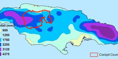 地図のジャマイカの気候