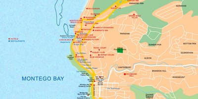 モンテゴベイジャマイカの地図