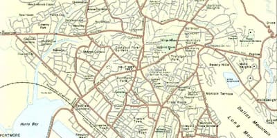地図のキングストンジャマイカ地区