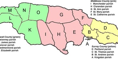 地図のジャマイカ国