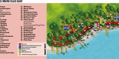 ジャマイカのリゾート地図にはモンテゴ-ベイ